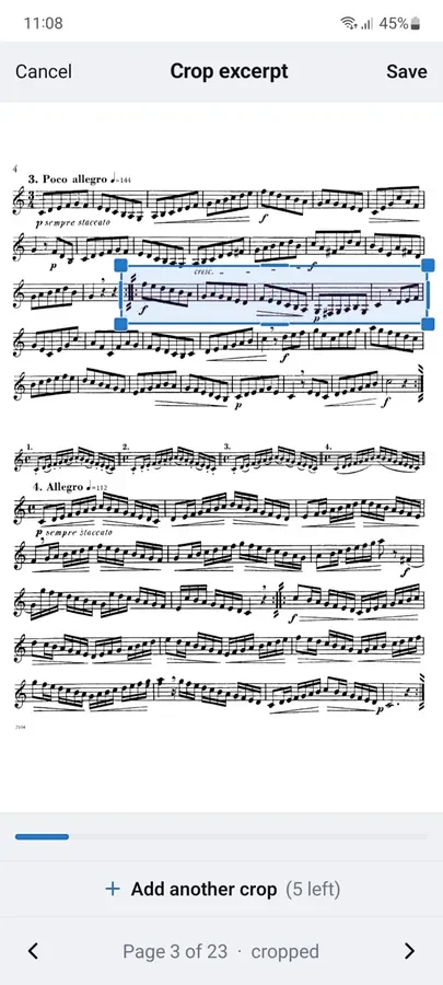 Drawing a crop across a line of a PDF page