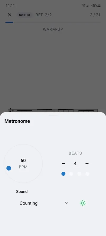 The metronome drawer: tempo, beats and click sound
